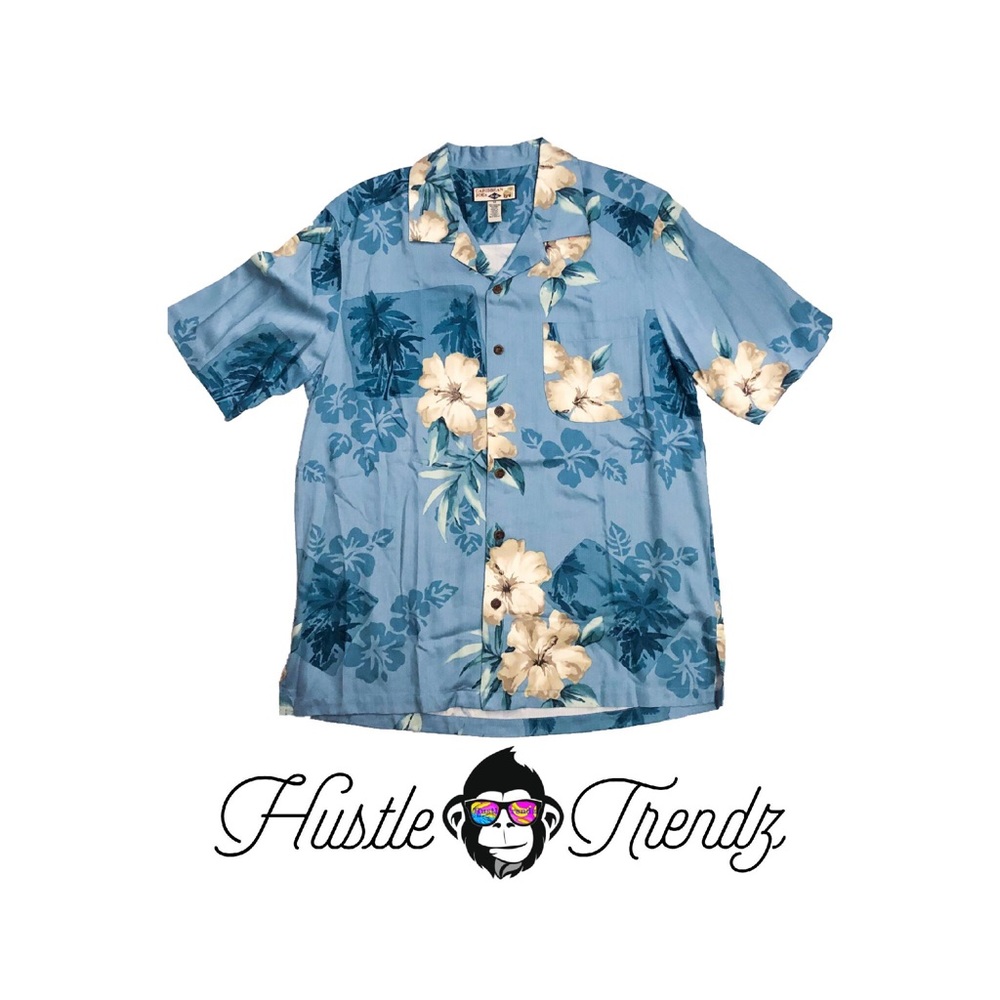 NWOT Men’s Caribbean Joe Hawaiian Floral Button Up